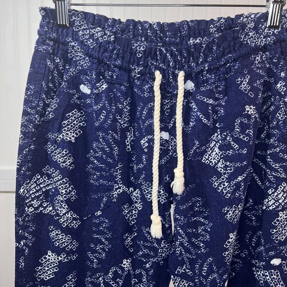 Roxy Shell Coral Patterned Loose Pants Beach Navy Pockets Women's Small - Picture 1 of 9